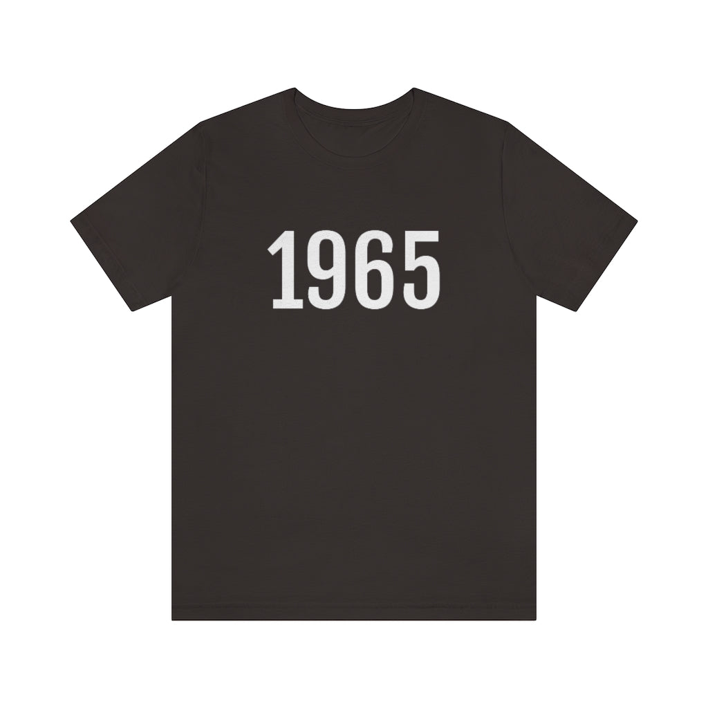 Brown T-Shirt 1965 Tee Shirt with Numbers On Them for Numbered T-Shirt Outfit Numerology Aesthetic Petrova Designs