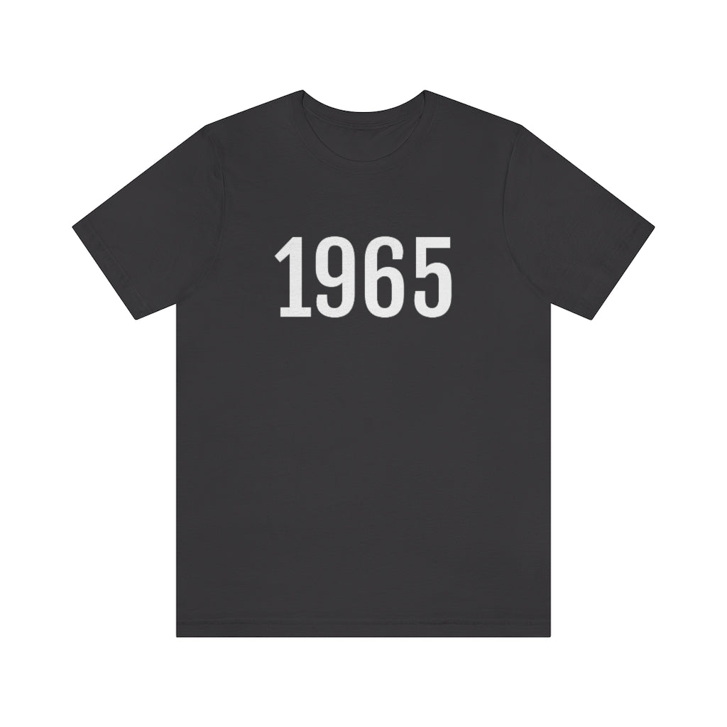 Dark Grey T-Shirt 1965 Tee Shirt with Numbers On Them for Numbered T-Shirt Outfit Numerology Aesthetic Petrova Designs