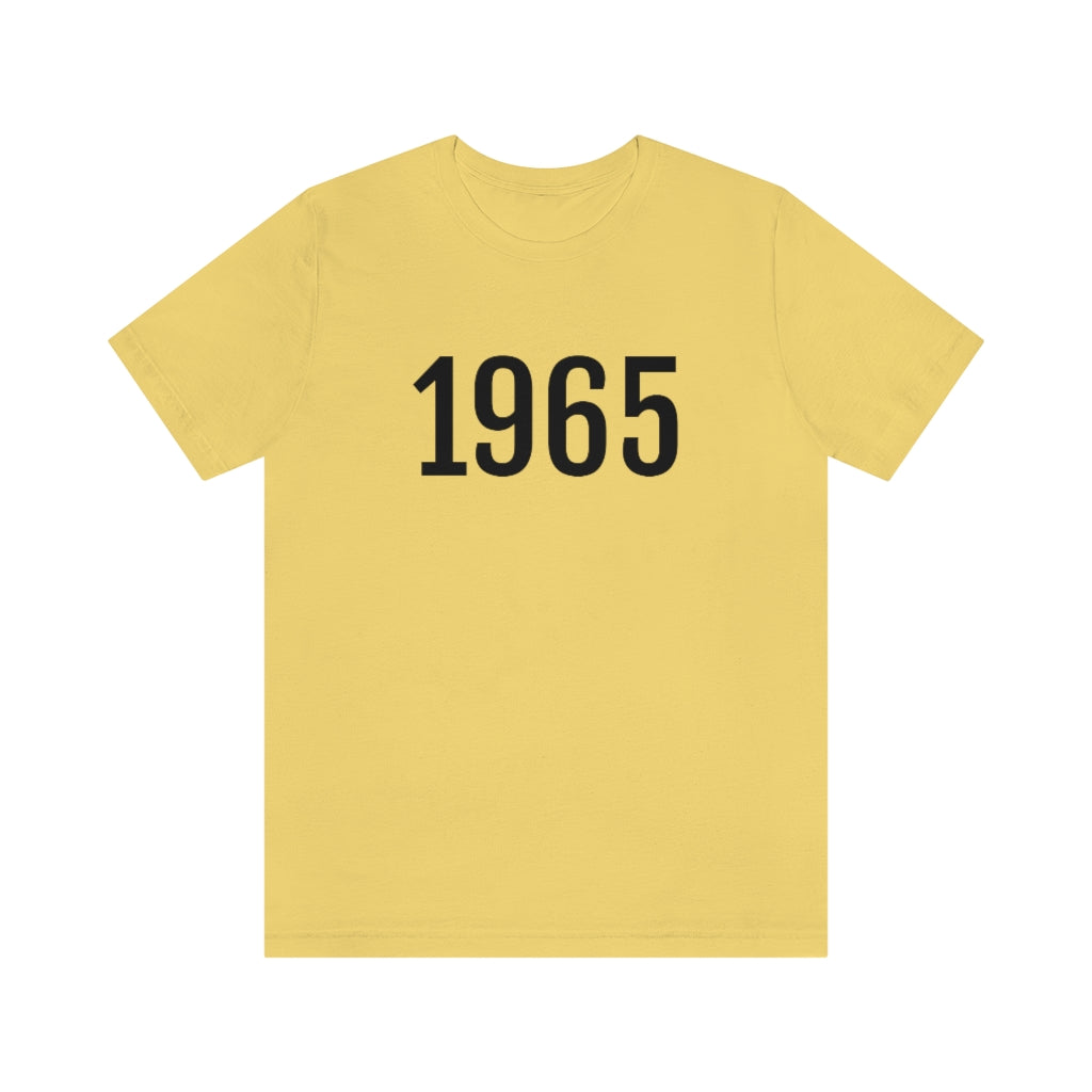 Yellow T-Shirt 1965 Tee Shirt with Numbers On Them for Numbered T-Shirt Outfit Numerology Aesthetic Petrova Designs