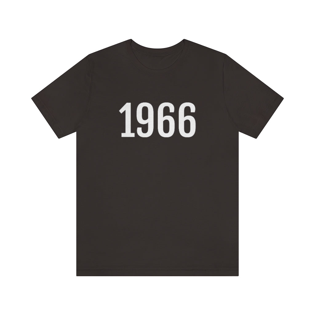 Brown T-Shirt 1966 Tee Shirt with Numbers On Them for Numbered T-Shirt Outfit Numerology Aesthetic Petrova Designs