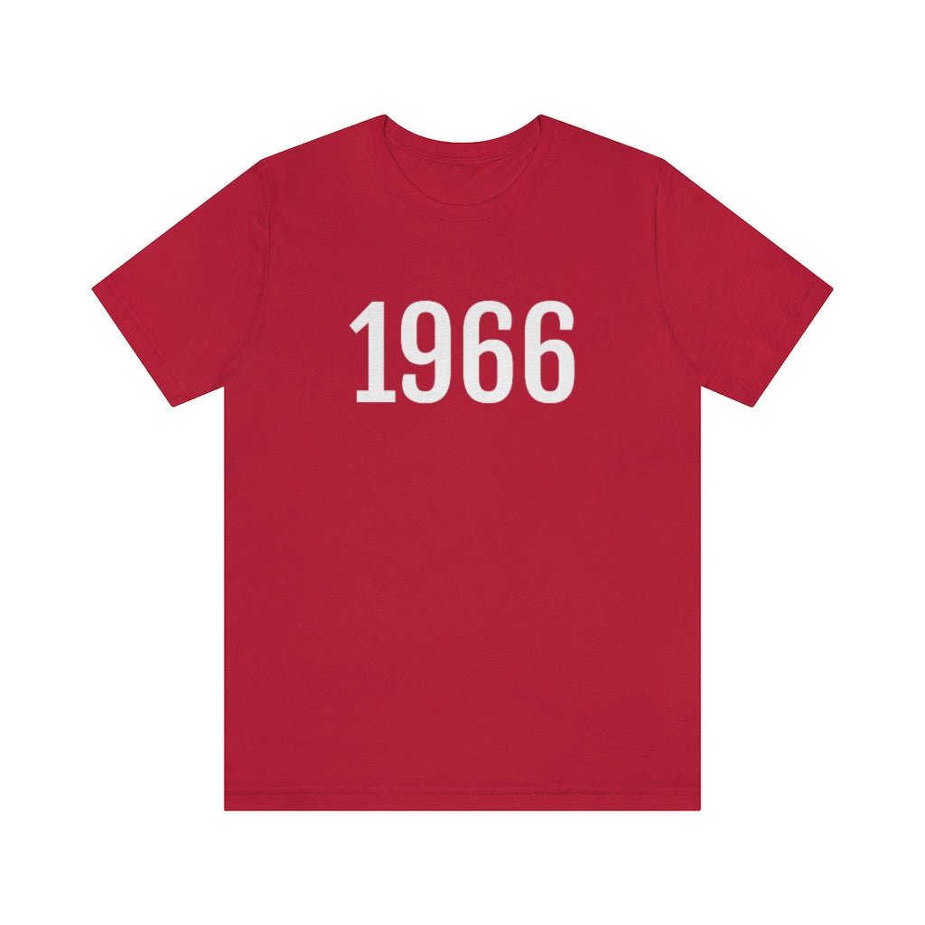 Red T-Shirt 1966 Tee Shirt with Numbers On Them for Numbered T-Shirt Outfit Numerology Aesthetic Petrova Designs