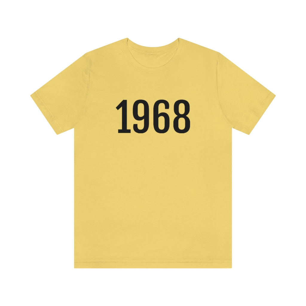 Yellow T-Shirt 1968 Tee Shirt with Numbers On Them for Numbered T-Shirt Outfit Numerology Aesthetic Petrova Designs