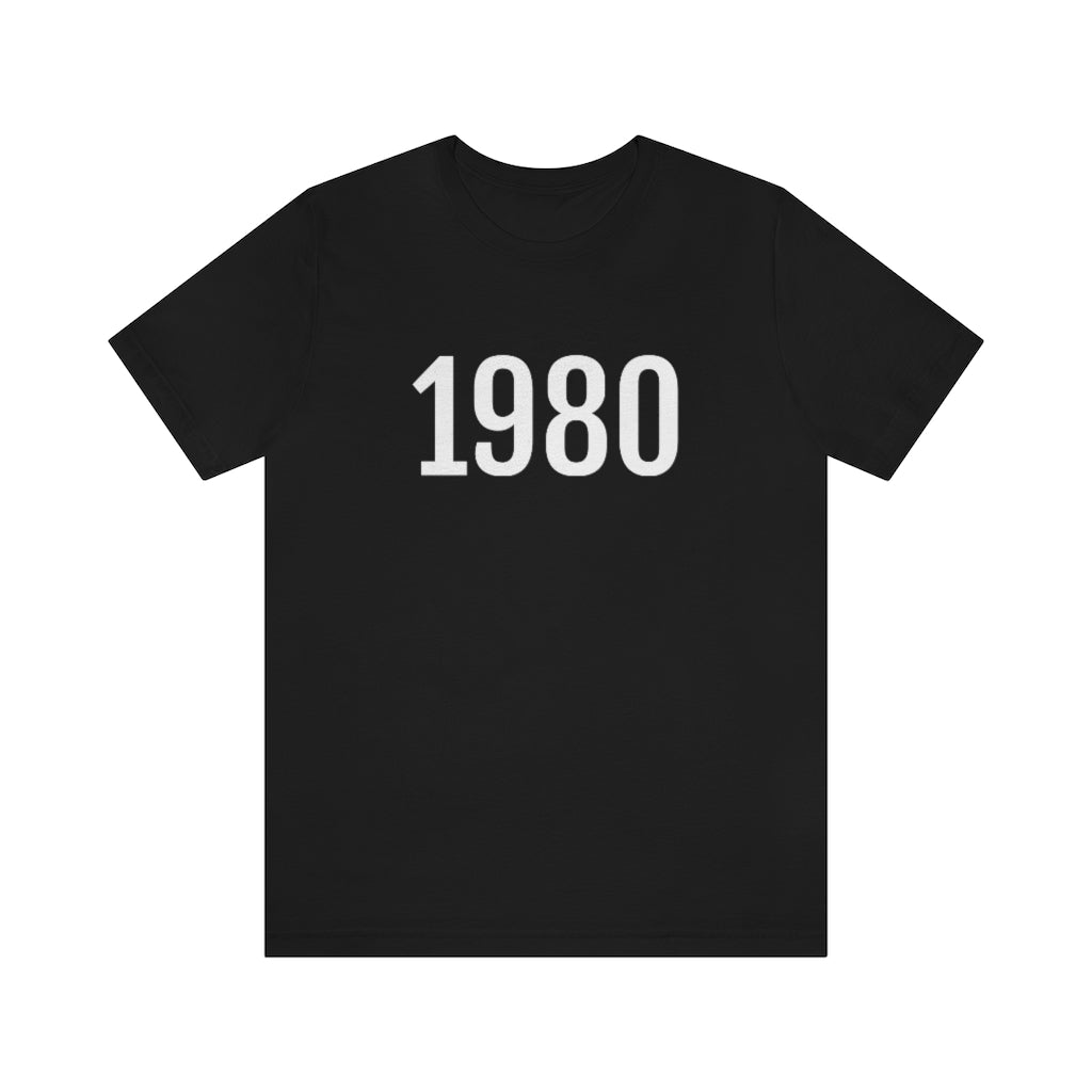 Black T-Shirt 1980 Tee Shirt with Numbers On Them for Numbered T-Shirt Outfit Numerology Aesthetic Petrova Designs