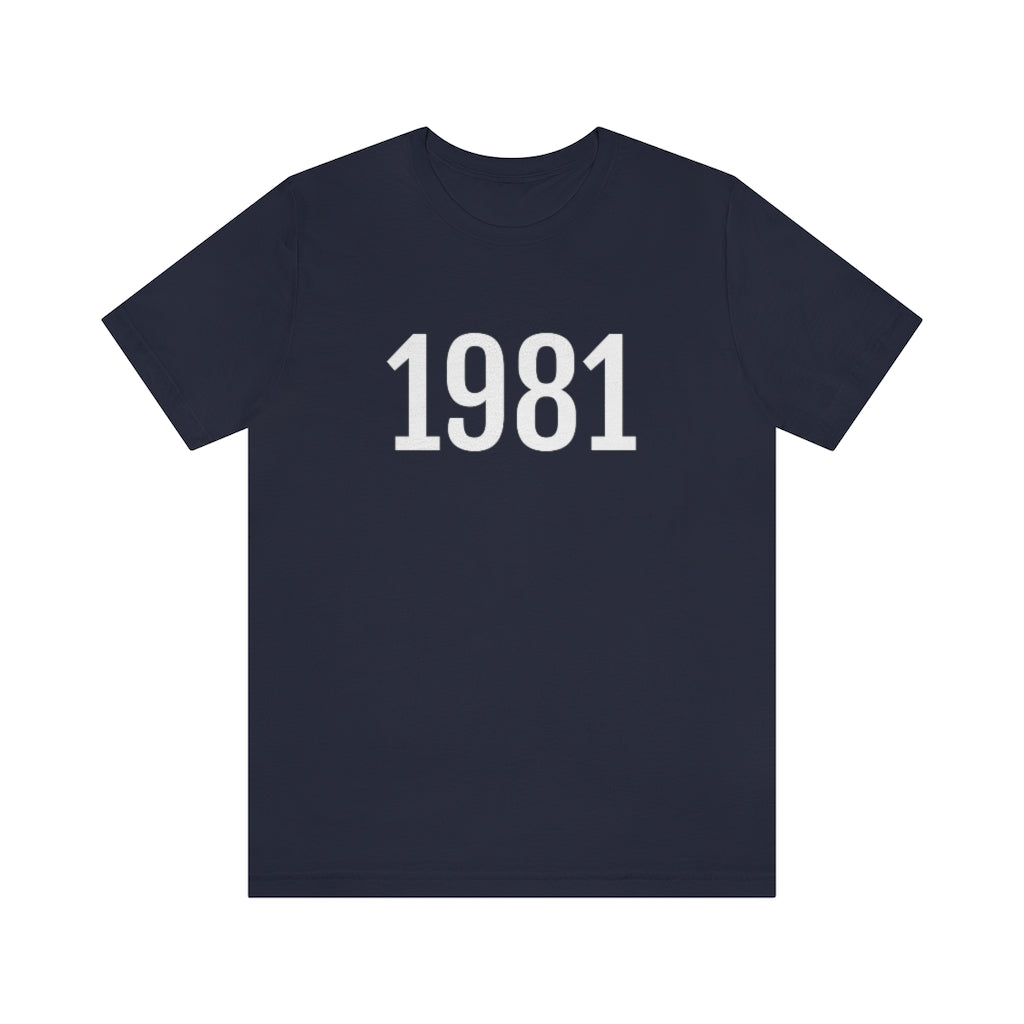 Navy T-Shirt 1981 Tee Shirt with Numbers On Them for Numbered T-Shirt Outfit Numerology Aesthetic Petrova Designs