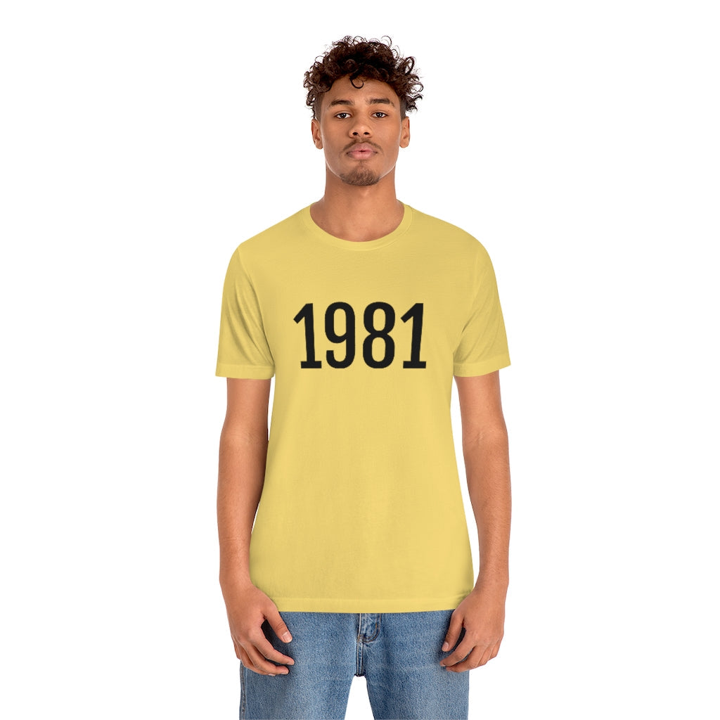 T-Shirt 1981 Tee Shirt with Numbers On Them for Numbered T-Shirt Outfit Numerology Aesthetic Petrova Designs