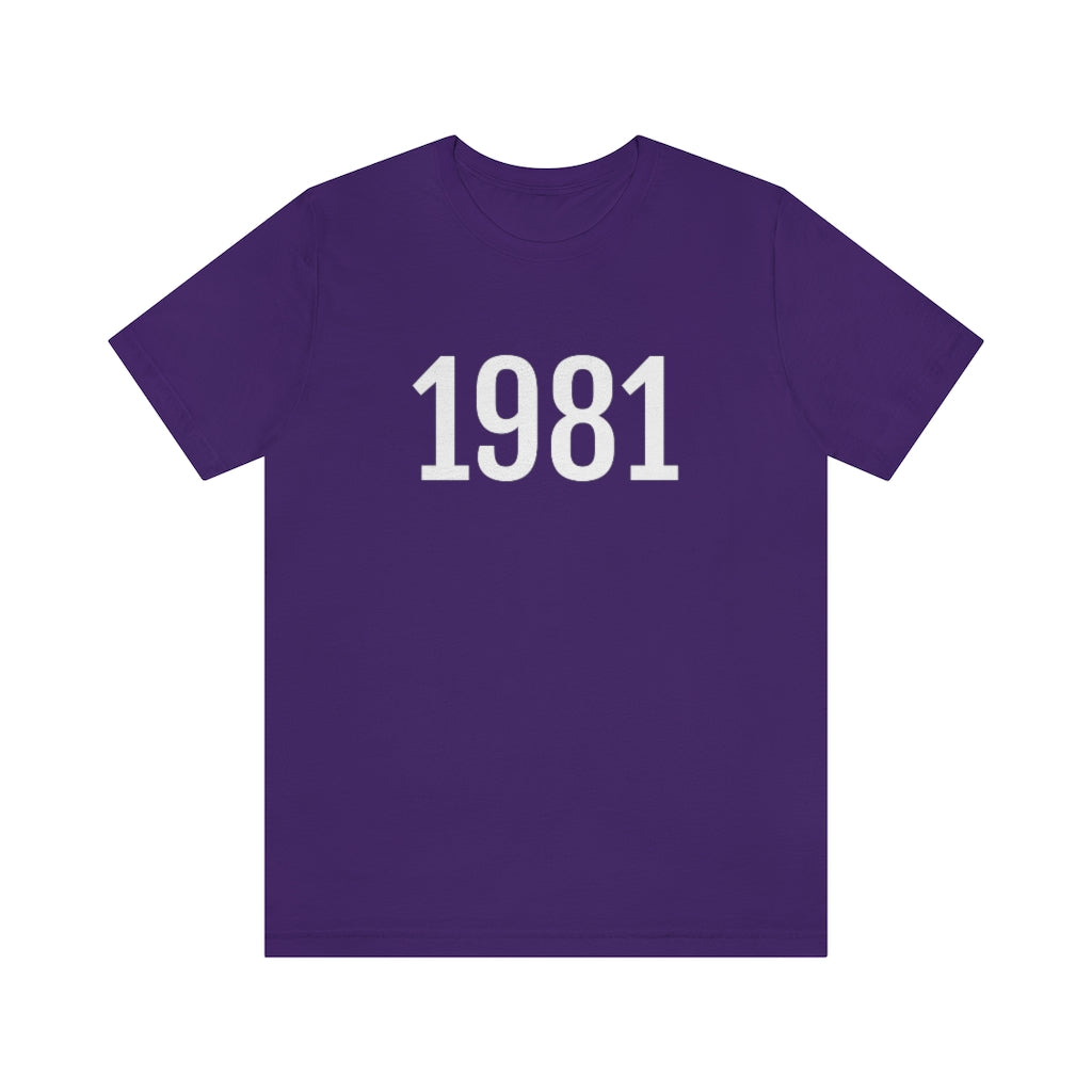 Team Purple T-Shirt 1981 Tee Shirt with Numbers On Them for Numbered T-Shirt Outfit Numerology Aesthetic Petrova Designs