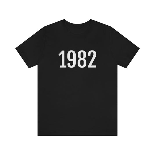 Black T-Shirt 1982 Tee Shirt with Numbers On Them for Numbered T-Shirt Outfit Numerology Aesthetic Petrova Designs