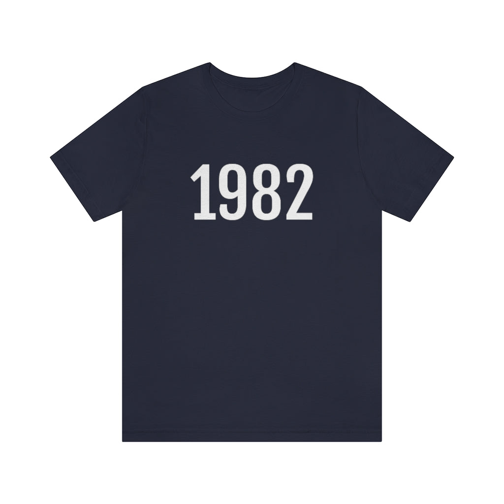 Navy T-Shirt 1982 Tee Shirt with Numbers On Them for Numbered T-Shirt Outfit Numerology Aesthetic Petrova Designs