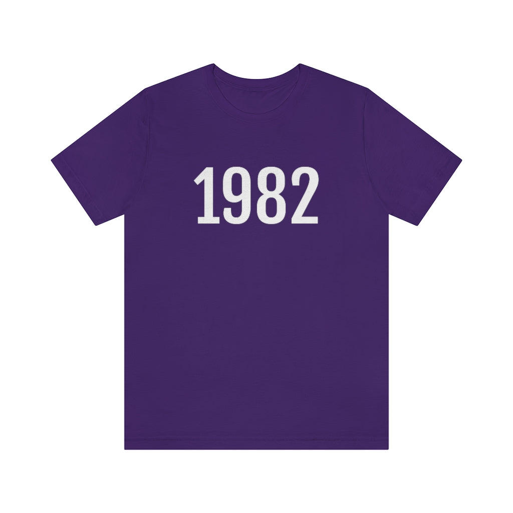 Team Purple T-Shirt 1982 Tee Shirt with Numbers On Them for Numbered T-Shirt Outfit Numerology Aesthetic Petrova Designs