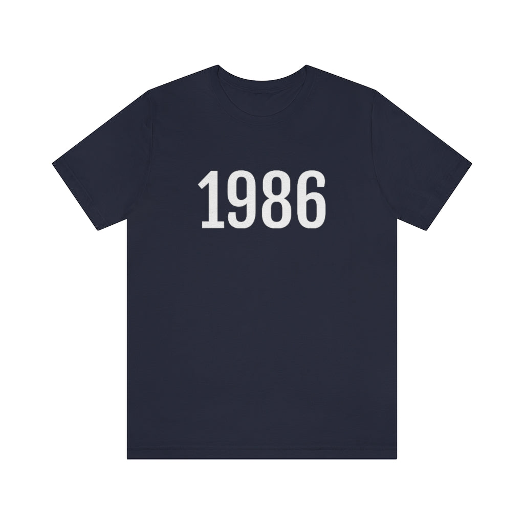 Navy T-Shirt 1986 Tee Shirt with Numbers On Them for Numbered T-Shirt Outfit Numerology Aesthetic Petrova Designs