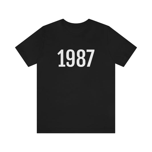 Black T-Shirt 1987 Tee Shirt with Numbers On Them for Numbered T-Shirt Outfit Numerology Aesthetic Petrova Designs