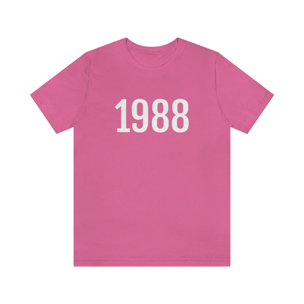 Charity Pink T-Shirt 1988 Tee Shirt with Numbers On Them for Numbered T-Shirt Outfit Numerology Aesthetic Petrova Designs