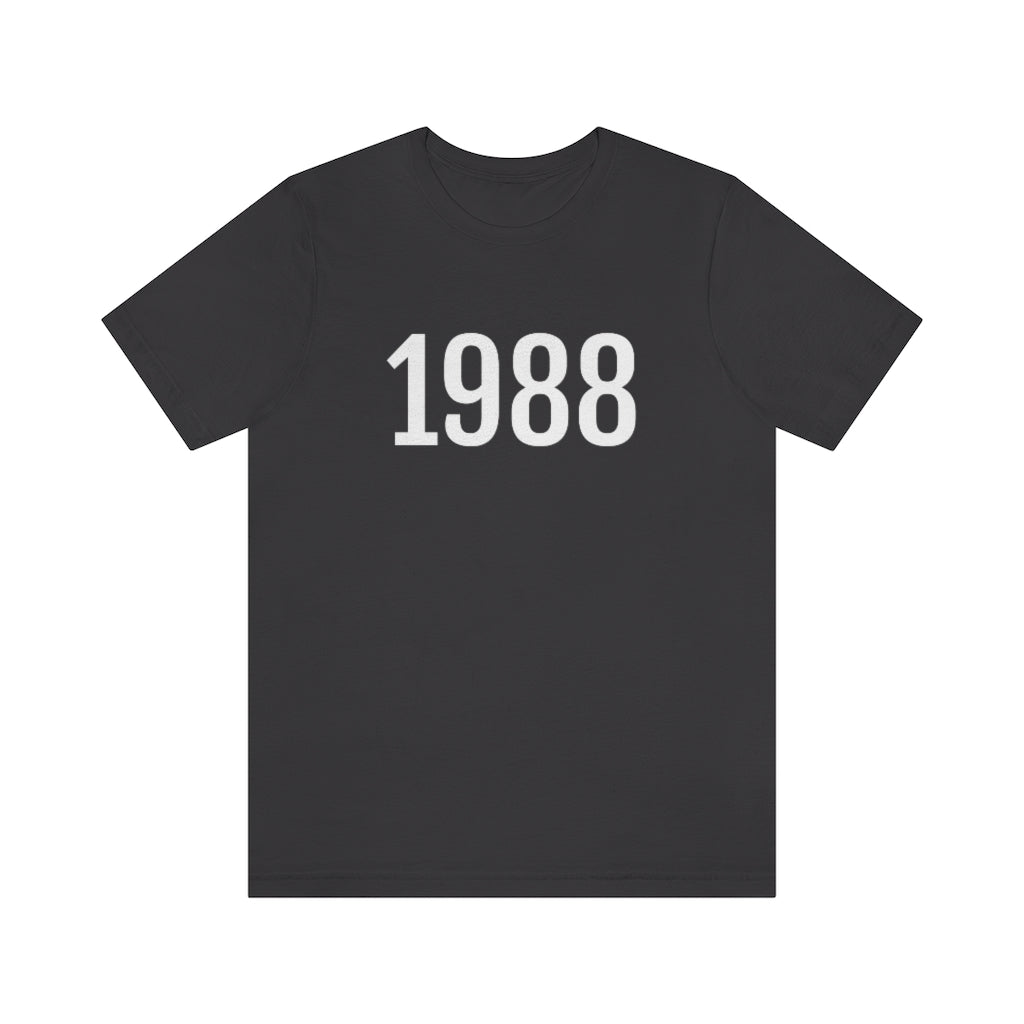 Dark Grey T-Shirt 1988 Tee Shirt with Numbers On Them for Numbered T-Shirt Outfit Numerology Aesthetic Petrova Designs