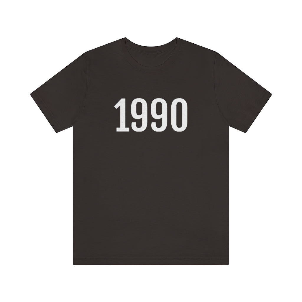 Brown T-Shirt 1990 Tee Shirt with Numbers On Them for Numbered T-Shirt Outfit Numerology Aesthetic Petrova Designs