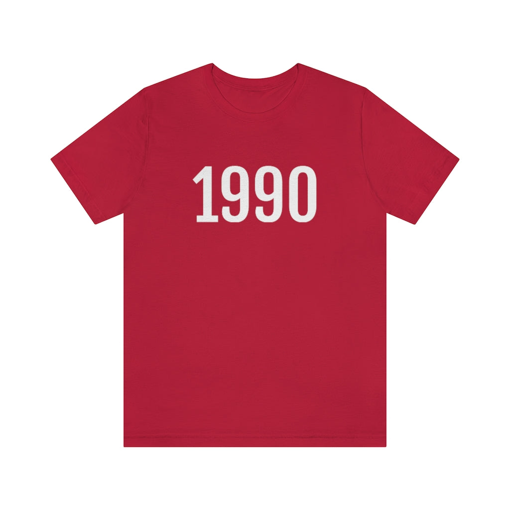 Red T-Shirt 1990 Tee Shirt with Numbers On Them for Numbered T-Shirt Outfit Numerology Aesthetic Petrova Designs