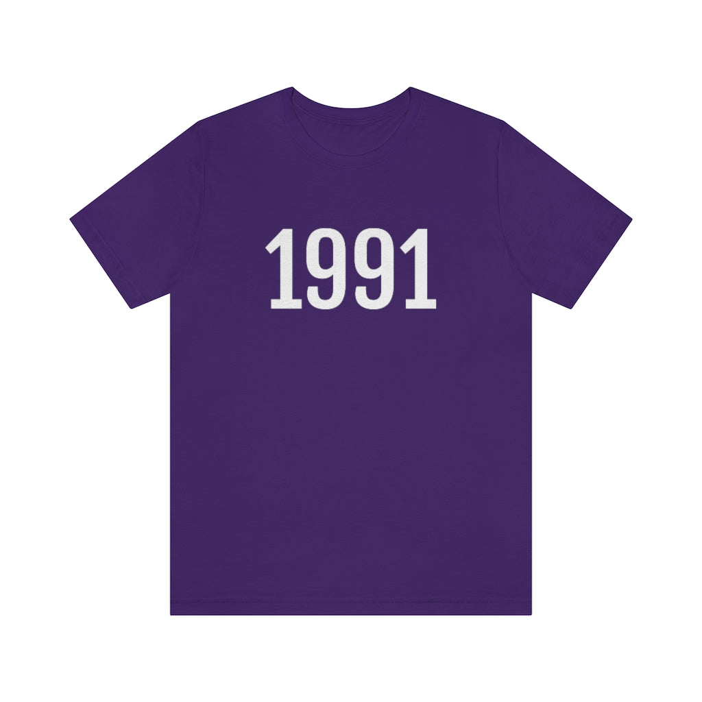 Team Purple T-Shirt 1991 Tee Shirt with Numbers On Them for Numbered T-Shirt Outfit Numerology Aesthetic Petrova Designs