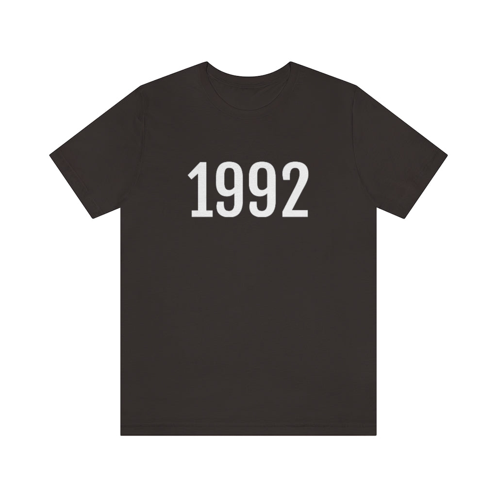 Brown T-Shirt 1992 Tee Shirt with Numbers On Them for Numbered T-Shirt Outfit Numerology Aesthetic Petrova Designs