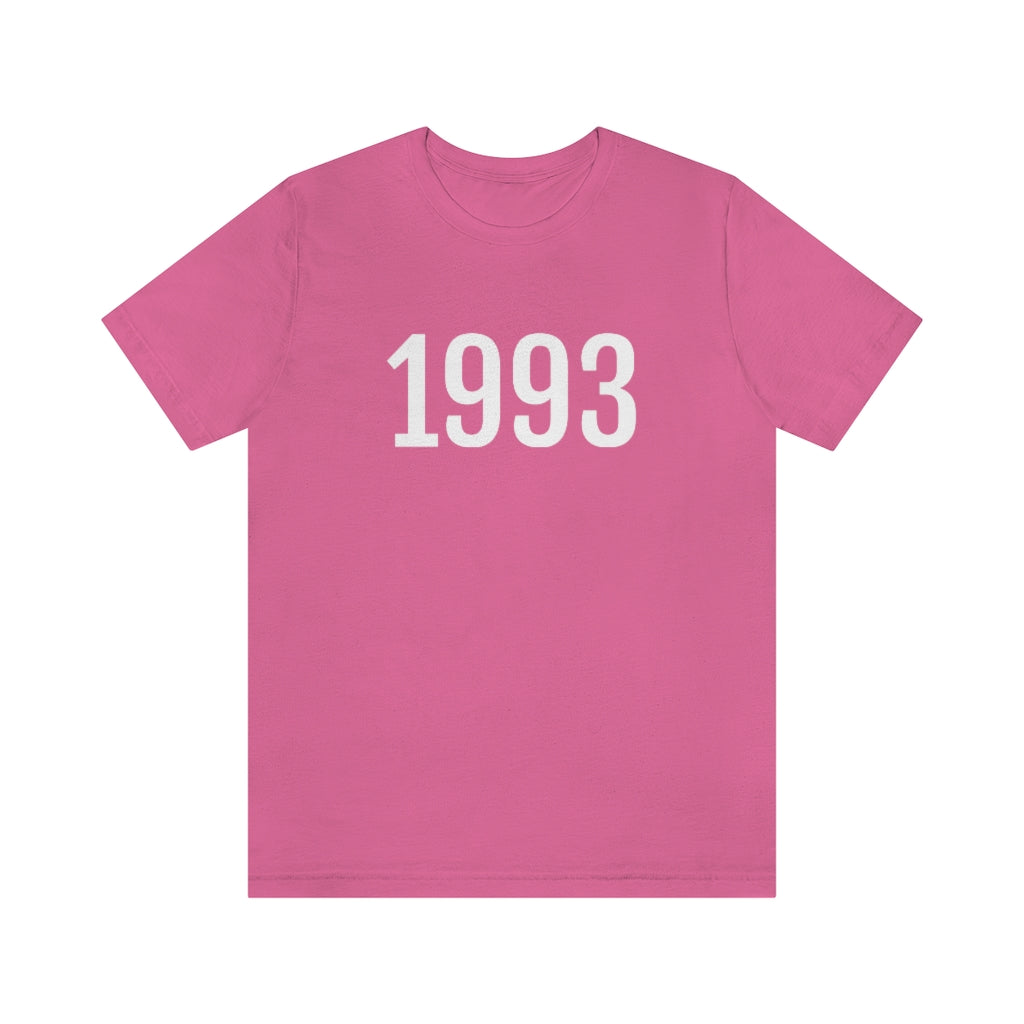 Charity Pink T-Shirt 1993 Tee Shirt with Numbers On Them for Numbered T-Shirt Outfit Numerology Aesthetic Petrova Designs