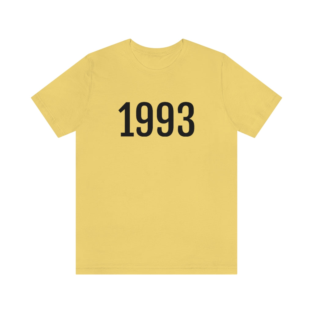 Yellow T-Shirt 1993 Tee Shirt with Numbers On Them for Numbered T-Shirt Outfit Numerology Aesthetic Petrova Designs