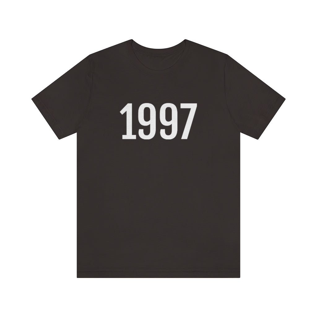 Brown T-Shirt 1997 Tee Shirt with Numbers On Them for Numbered T-Shirt Outfit Numerology Aesthetic Petrova Designs