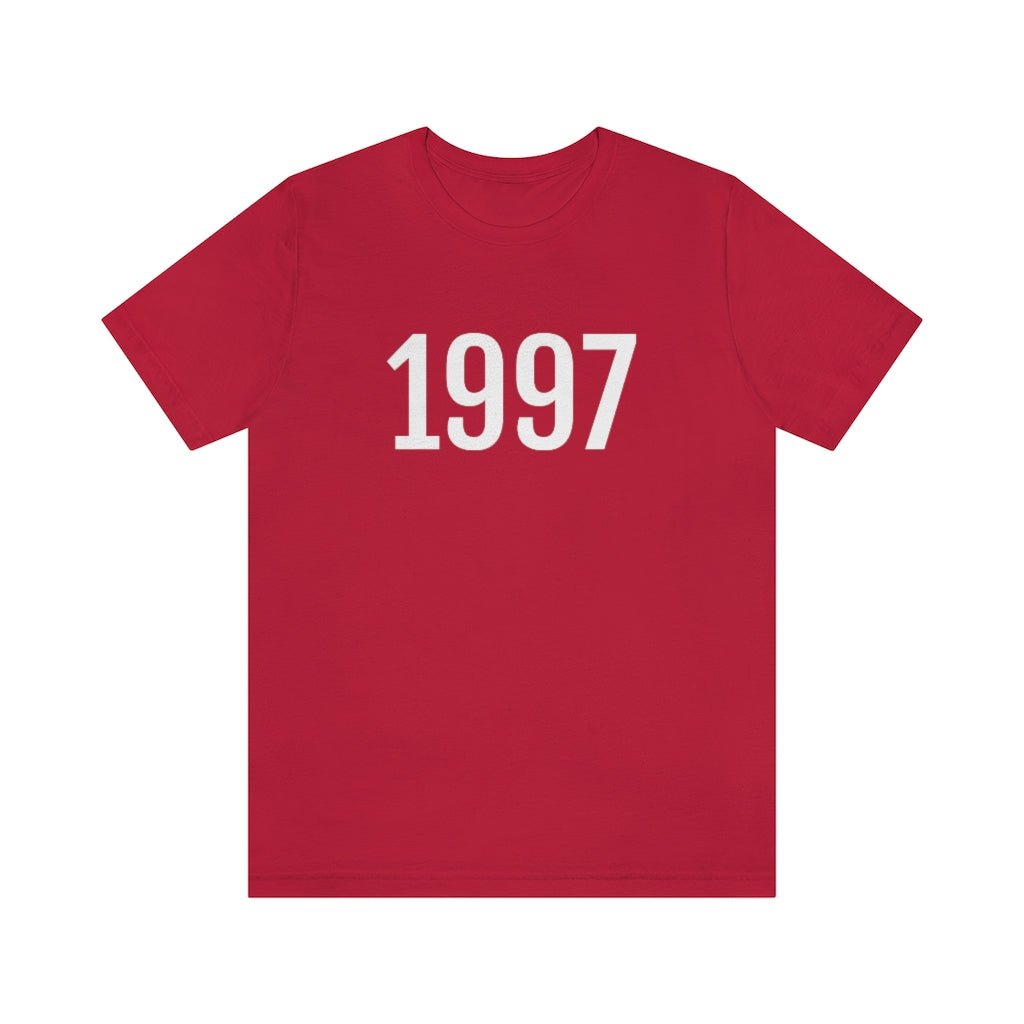 Red T-Shirt 1997 Tee Shirt with Numbers On Them for Numbered T-Shirt Outfit Numerology Aesthetic Petrova Designs