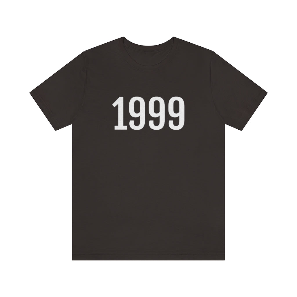 Brown T-Shirt 1999 Tee Shirt with Numbers On Them for Numbered T-Shirt Outfit Numerology Aesthetic Petrova Designs