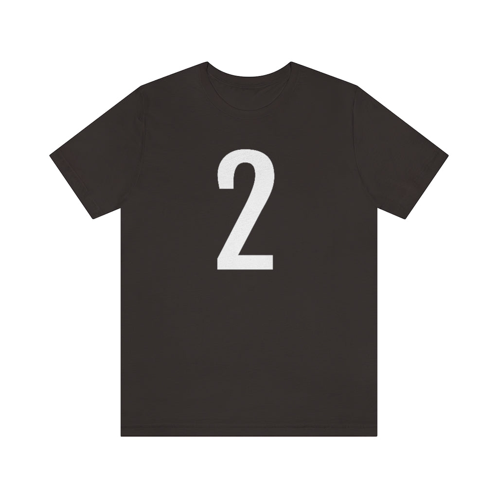 Brown T-Shirt 2 Numbered T Shirt with Number On Them for Numerological Black Tshirt Outfit Petrova Designs