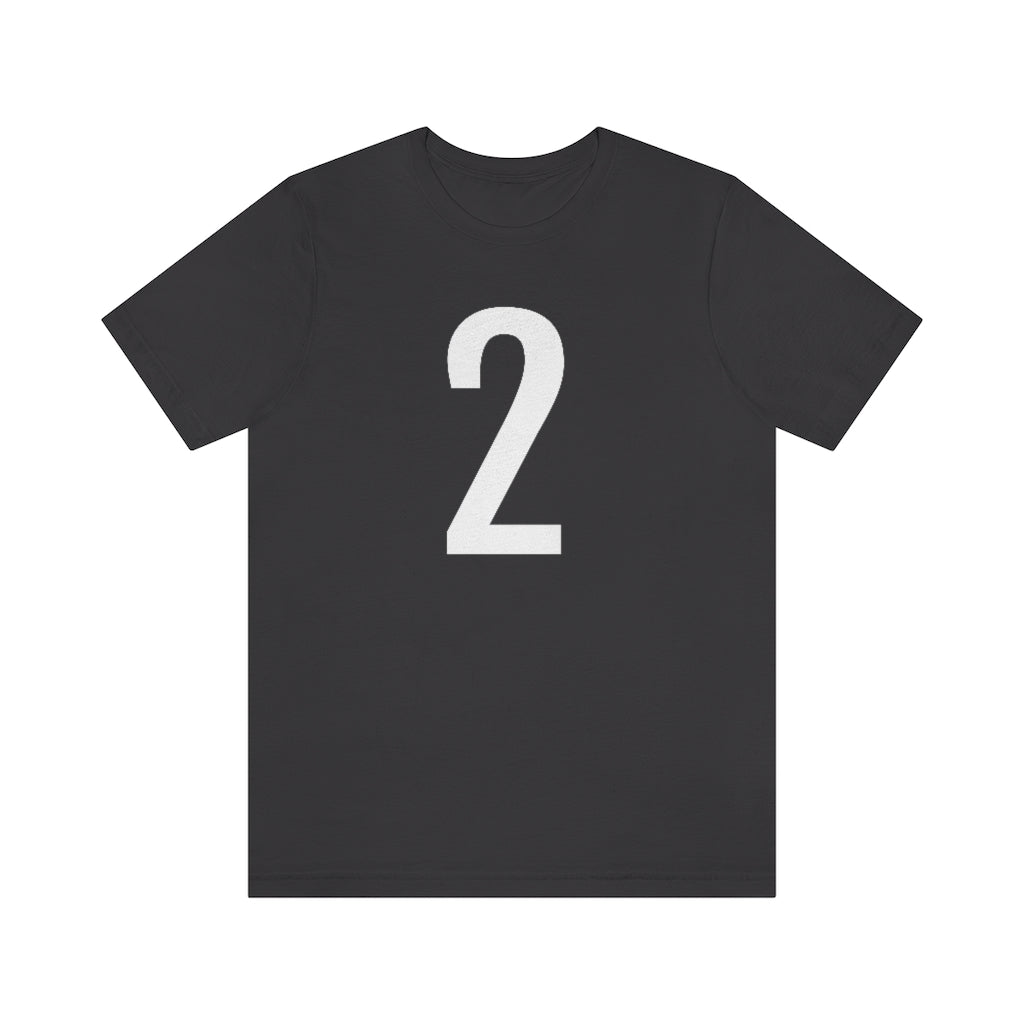 Dark Grey T-Shirt 2 Numbered T Shirt with Number On Them for Numerological Black Tshirt Outfit Petrova Designs