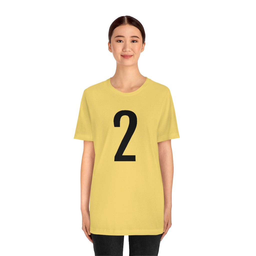 T-Shirt 2 Numbered T Shirt with Number On Them for Numerological Black Tshirt Outfit Petrova Designs