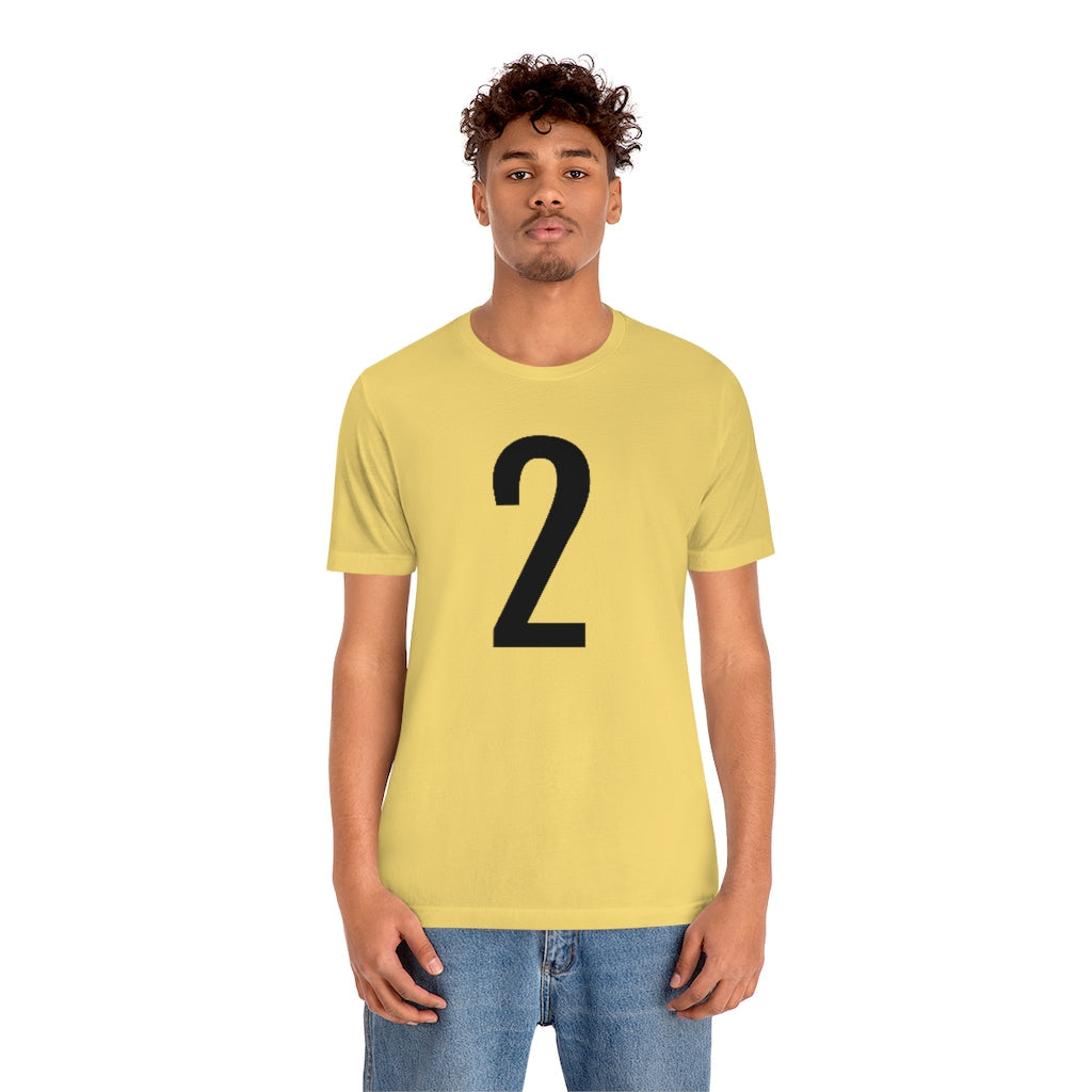 T-Shirt 2 Numbered T Shirt with Number On Them for Numerological Black Tshirt Outfit Petrova Designs