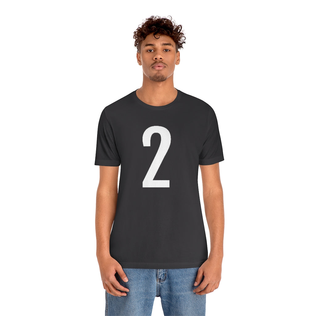 T-Shirt 2 Numbered T Shirt with Number On Them for Numerological Black Tshirt Outfit Petrova Designs