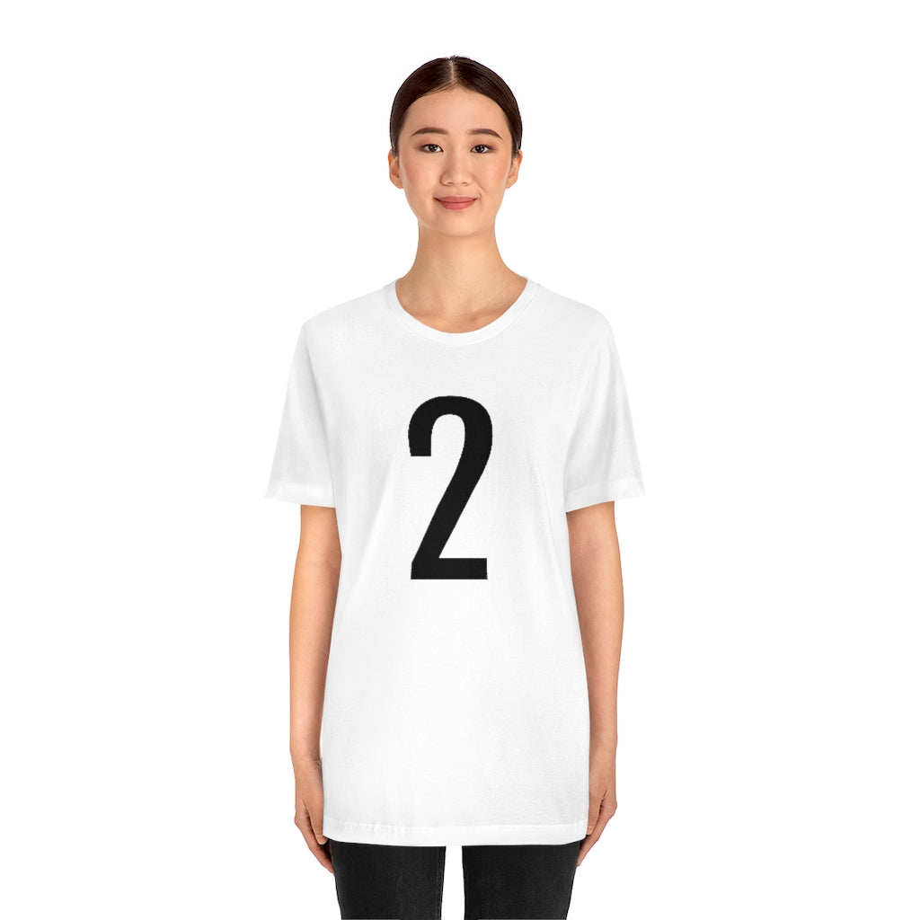 T-Shirt 2 Numbered T Shirt with Number On Them for Numerological Black Tshirt Outfit Petrova Designs