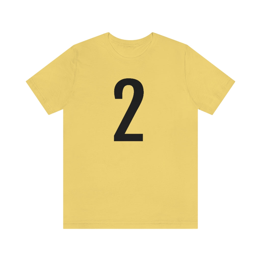 Yellow T-Shirt 2 Numbered T Shirt with Number On Them for Numerological Black Tshirt Outfit Petrova Designs