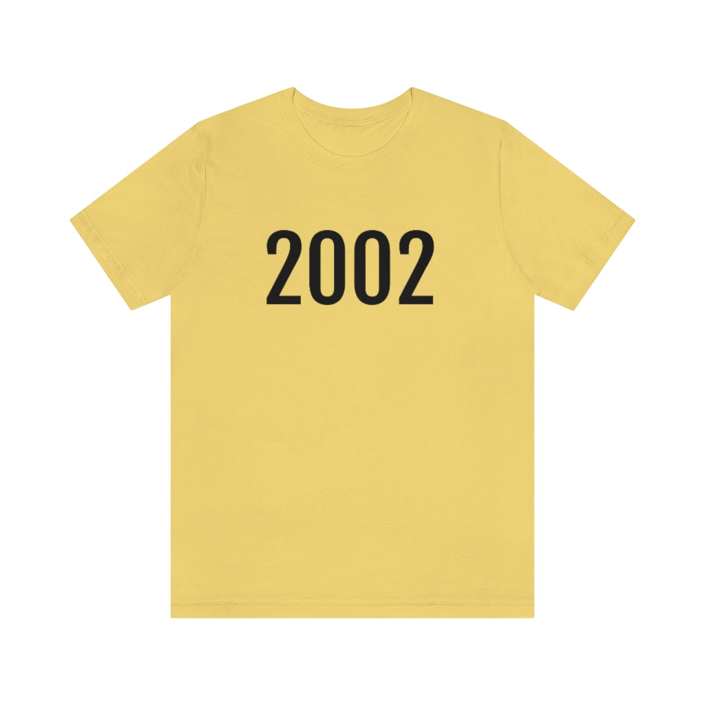 Yellow T-Shirt 2002 Tee Shirt with Numbers On Them for Numbered T-Shirt Outfit Numerology Aesthetic Petrova Designs