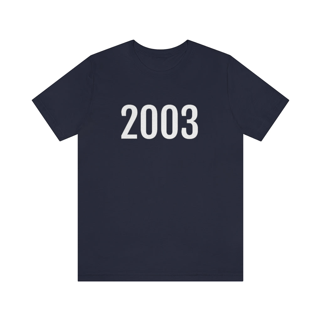 Navy T-Shirt 2003 Tee Shirt with Numbers On Them for Numbered T-Shirt Outfit Numerology Aesthetic Petrova Designs