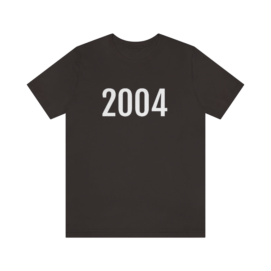 Brown T-Shirt 2004 Tee Shirt with Numbers On Them for Numbered T-Shirt Outfit Numerology Aesthetic Petrova Designs