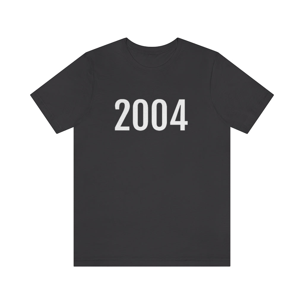 Dark Grey T-Shirt 2004 Tee Shirt with Numbers On Them for Numbered T-Shirt Outfit Numerology Aesthetic Petrova Designs