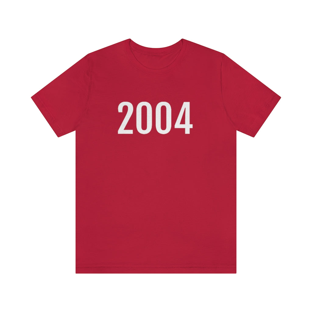 Red T-Shirt 2004 Tee Shirt with Numbers On Them for Numbered T-Shirt Outfit Numerology Aesthetic Petrova Designs