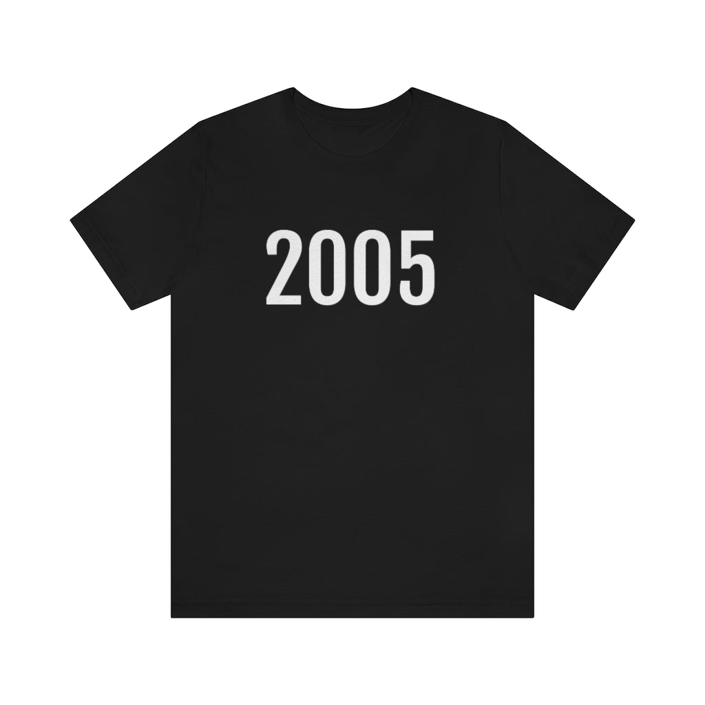 Black T-Shirt 2005 Numbered T Shirt with Number On Them for Numerological Black Tshirt Outfit Petrova Designs