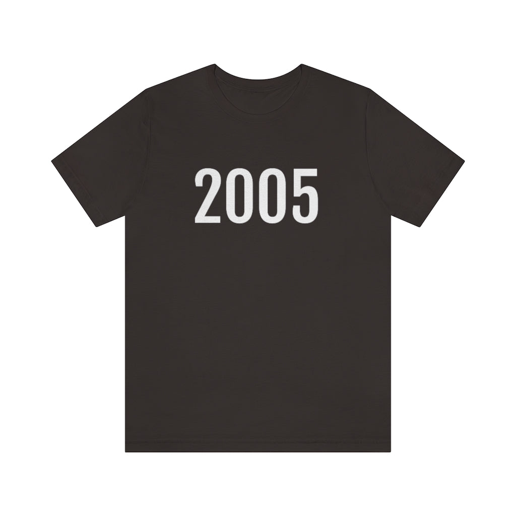 Brown T-Shirt 2005 Numbered T Shirt with Number On Them for Numerological Black Tshirt Outfit Petrova Designs