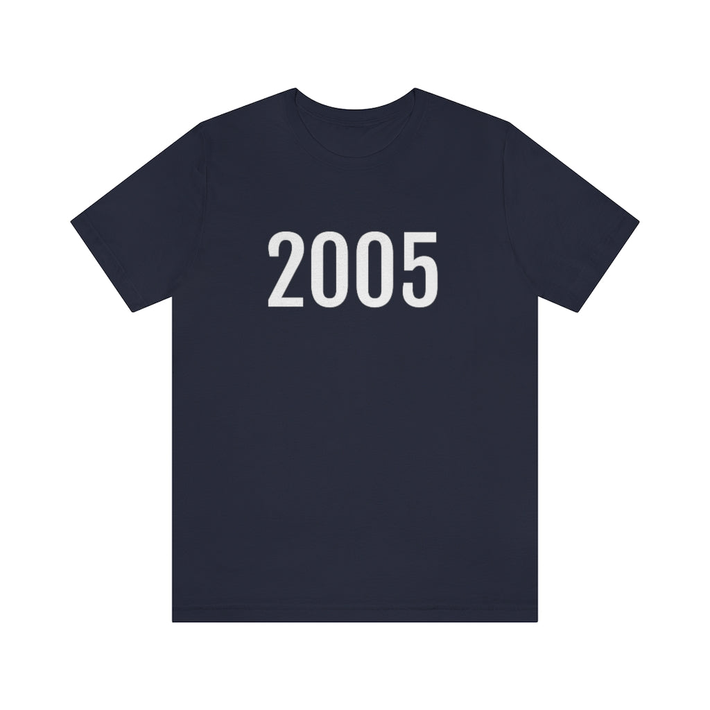 Navy T-Shirt 2005 Numbered T Shirt with Number On Them for Numerological Black Tshirt Outfit Petrova Designs