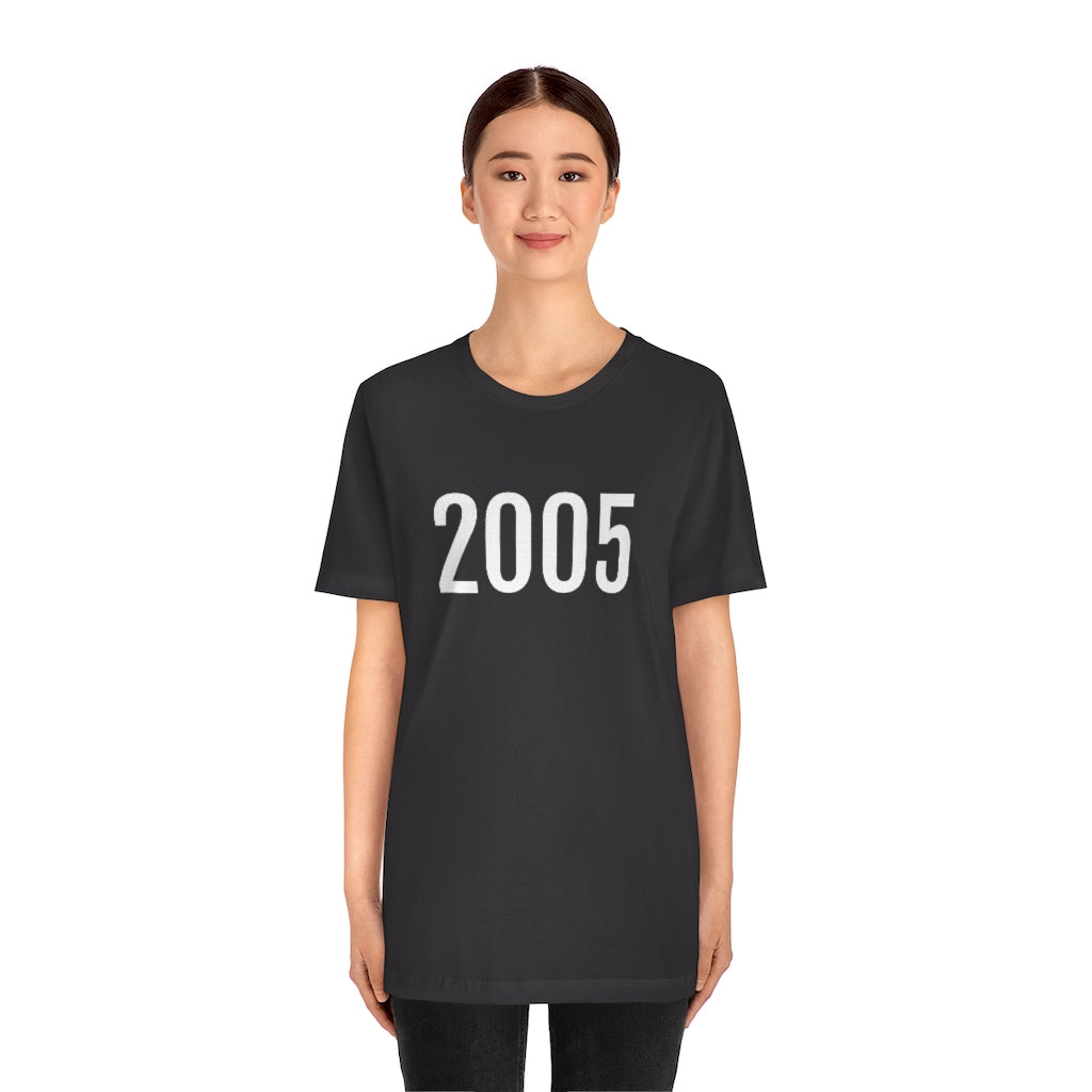 T-Shirt 2005 Numbered T Shirt with Number On Them for Numerological Black Tshirt Outfit Petrova Designs