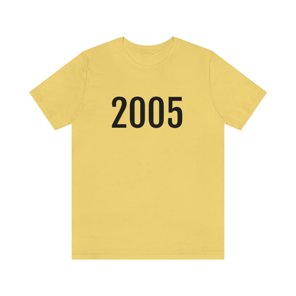 Yellow T-Shirt 2005 Numbered T Shirt with Number On Them for Numerological Black Tshirt Outfit Petrova Designs