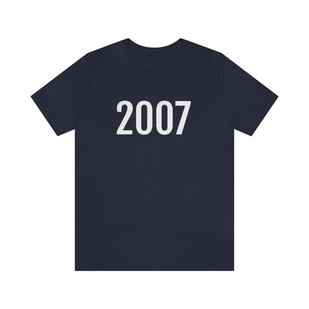 Navy T-Shirt 2007 Numbered T Shirt with Number On Them for Numerological Black Tshirt Outfit Petrova Designs