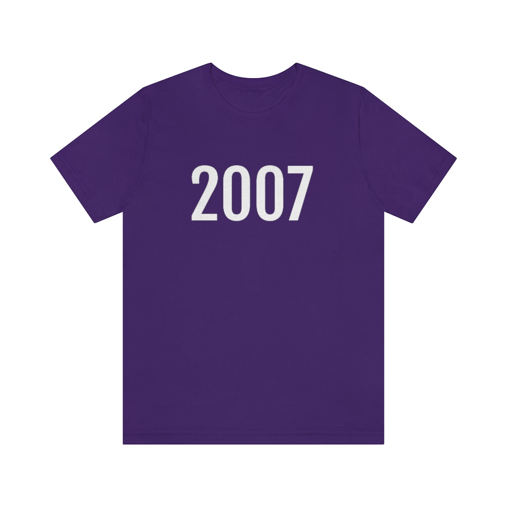 Team Purple T-Shirt 2007 Numbered T Shirt with Number On Them for Numerological Black Tshirt Outfit Petrova Designs