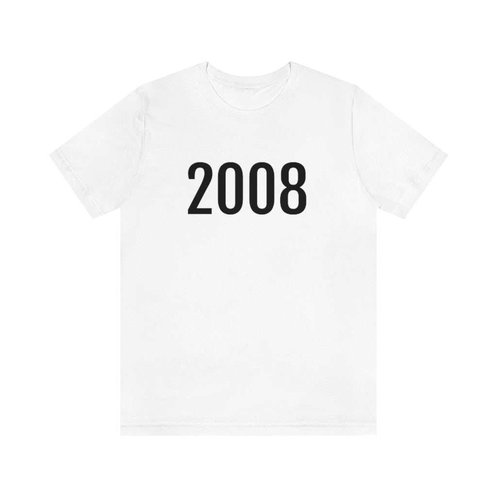 White T-Shirt 2008 Tee Shirt with Numbers On Them for Numbered T-Shirt Outfit Numerology Aesthetic Petrova Designs