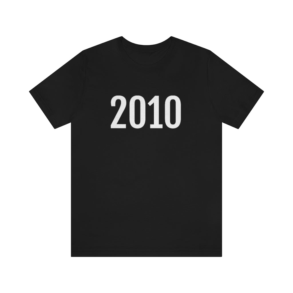 Black T-Shirt 2010 Tee Shirt with Numbers On Them for Numbered T-Shirt Outfit Numerology Aesthetic Petrova Designs