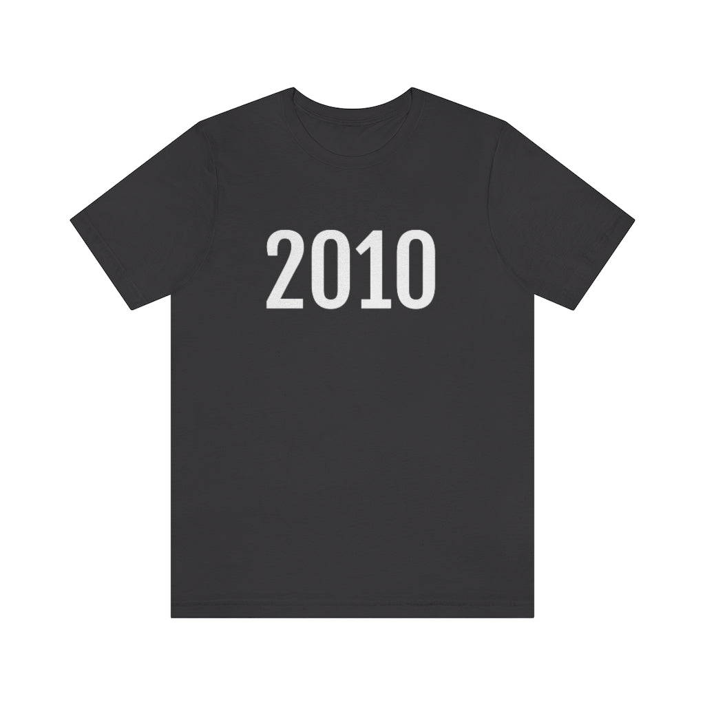 Dark Grey T-Shirt 2010 Tee Shirt with Numbers On Them for Numbered T-Shirt Outfit Numerology Aesthetic Petrova Designs