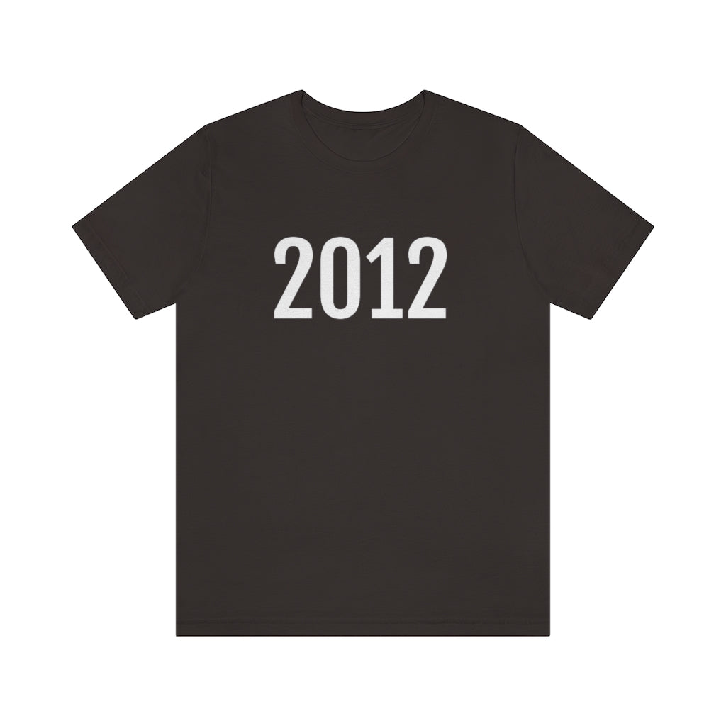 Brown T-Shirt 2012 Numbered Tee Shirt with Numbers On Them for Numbered T-Shirt Outfit Petrova Designs