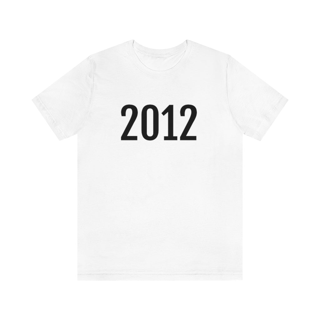 White T-Shirt 2012 Numbered Tee Shirt with Numbers On Them for Numbered T-Shirt Outfit Petrova Designs